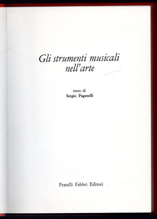 Gli strumenti musicali nell'arte - Sergio Paganelli - copertina