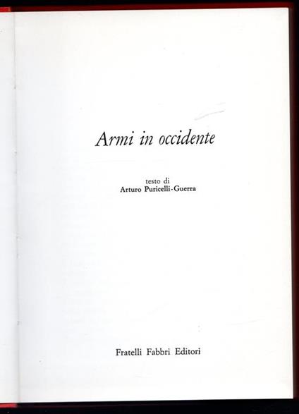 Armi in occidente - copertina