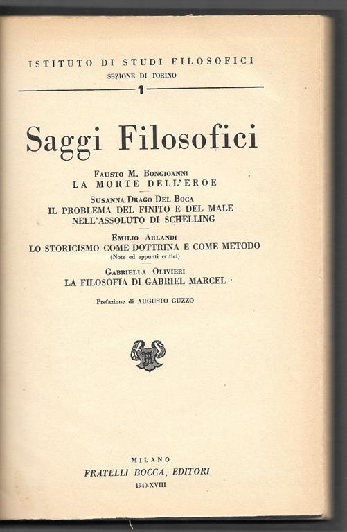 Saggi Filosofici - copertina