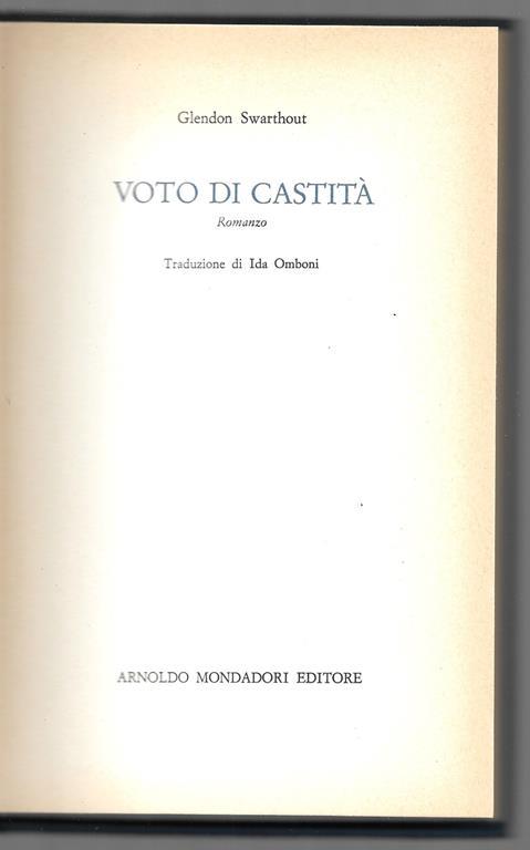 Voto di castità - Ida Omboni - copertina