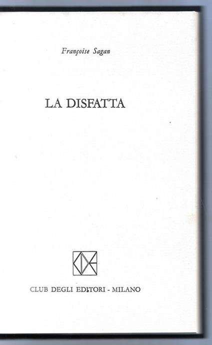 La disfatta - Françoise Sagan - copertina