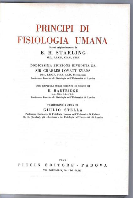 Principi di fisiologia umana - copertina