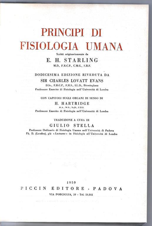 Principi di fisiologia umana - copertina