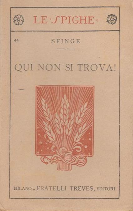 Qui non si trova - Sfinge - copertina