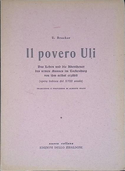 Il povero Uli - copertina
