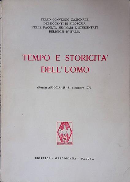 Tempo e storicità dell'uomo - copertina