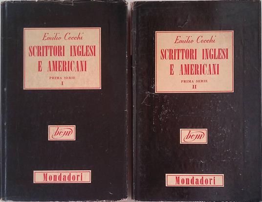 Scritti inglesi e americani. DUE VOLUMI - Emilio Cecchi - copertina