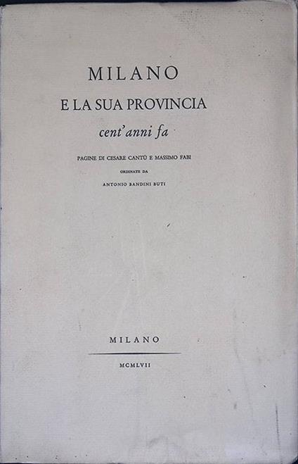 Milano e la sua provincia cent'anni fa - copertina