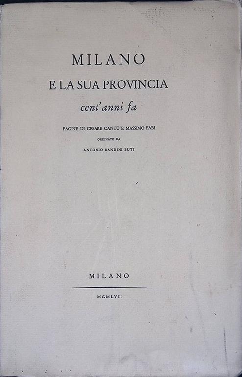 Milano e la sua provincia cent'anni fa - copertina