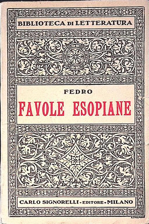 Favole esopiane - Fedro - copertina