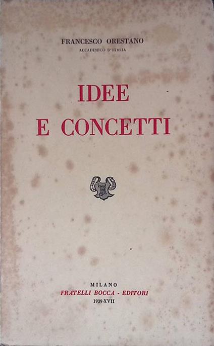 Idee e concetti - Francesco Orestano - copertina