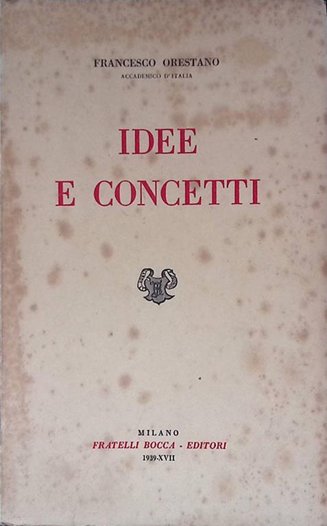 Idee e concetti - Francesco Orestano - copertina