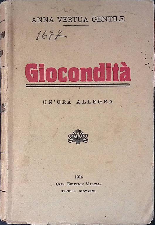 Giocondità. un'ora allegra - copertina