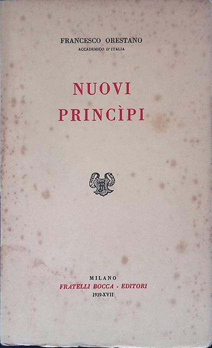 Nuovi principi - Francesco Orestano - copertina