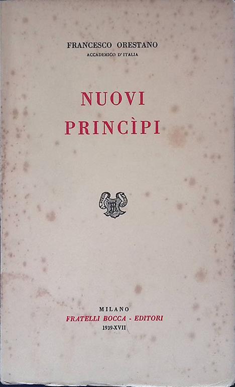 Nuovi principi - Francesco Orestano - copertina