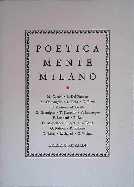 Poeticamente Milano - copertina