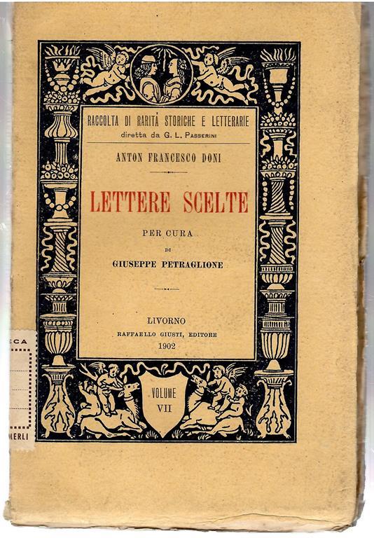 Lettere Scelte - Anton Francesco Doni - copertina