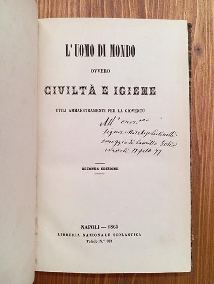 L' uomo di mondo ovvero Civiltà e igiene. Utili ammaestramenti per la gioventù - Camillo Golgi - copertina