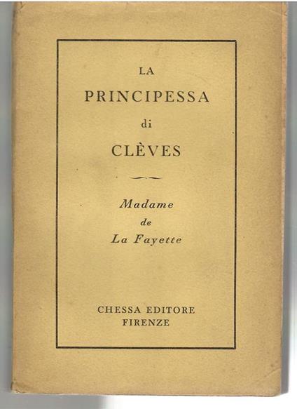 La Principessa Di Cleves - copertina