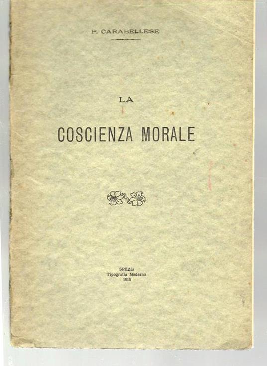 La Coscienza Morale - Pantaleo Carabellese - copertina