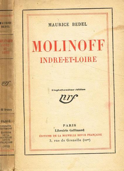 Molinoff indre-et-loire - Maurice Bedel - copertina