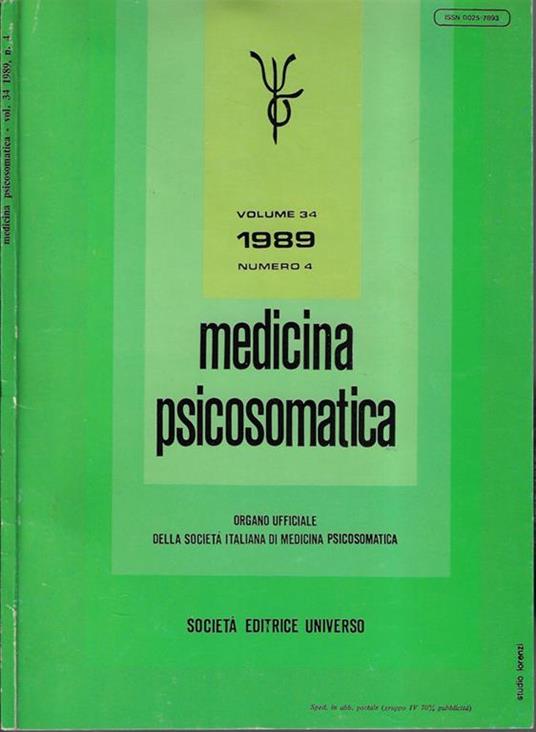 Medicina psicosomatica Vol. 34 N. 4 1989 - copertina