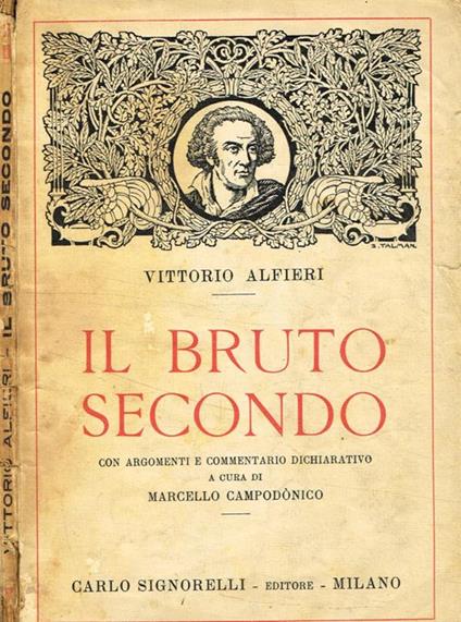 Il bruto secondo - Vittorio Alfieri - copertina