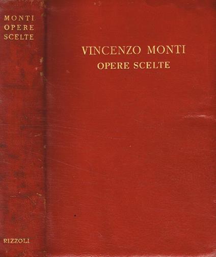 Opere scelte - Vincenzo Monti - copertina