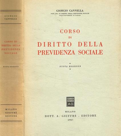 Corso di diritto della previdenza sociale - Antonella Giorgio - copertina