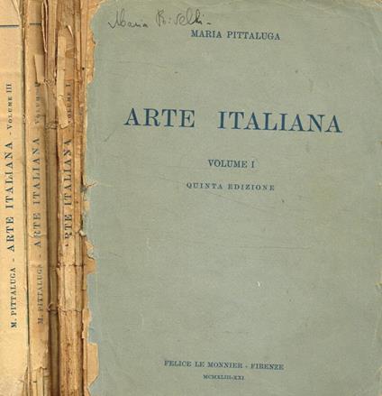 Arte italiana 3voll - Marisa Pittaluga - copertina