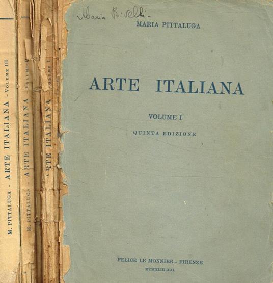 Arte italiana 3voll - Marisa Pittaluga - copertina