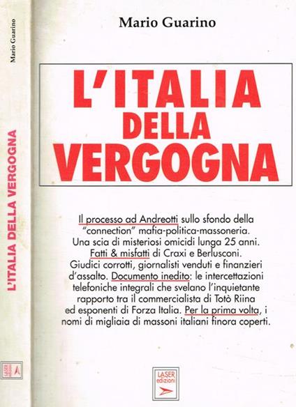 L' Italia della vergogna - Mario Guarino - copertina