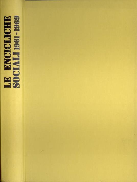 Le encicliche sociali 1961 - 1969 - copertina