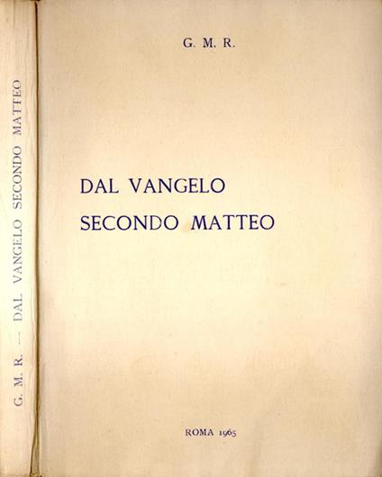 Dal Vangelo secondo Matteo - copertina