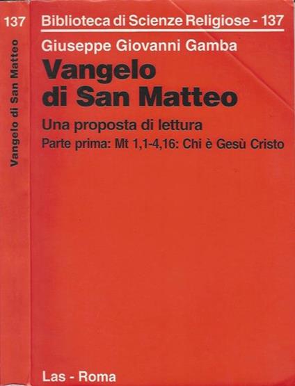 Vangelo di San Matteo - Vol. 1 - copertina