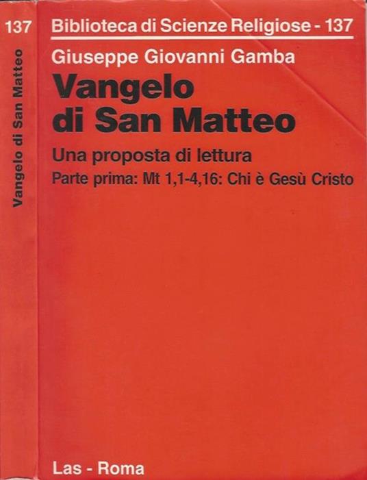Vangelo di San Matteo - Vol. 1 - copertina