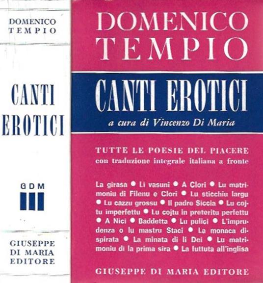 Canti erotici - Domenico Tempio - copertina