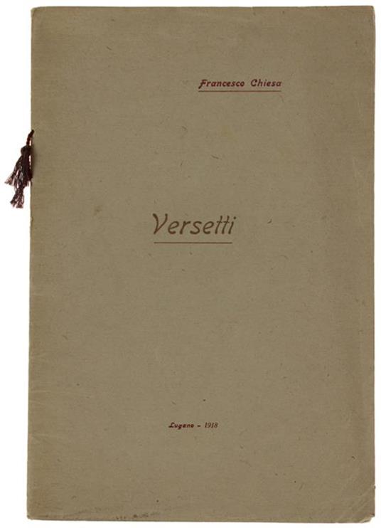Versetti - Francesco Chiesa - copertina