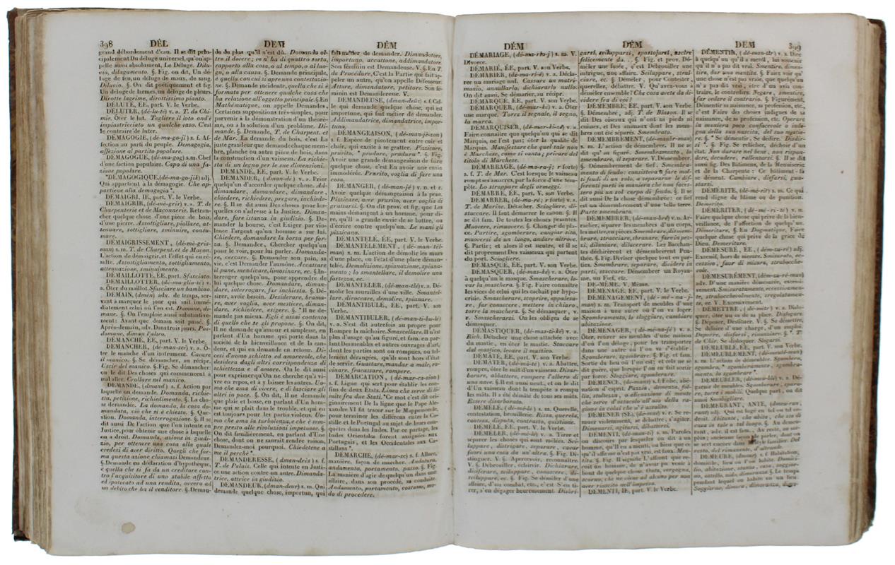 Grand Dictionnaire Français-Italien Composé Sur Les Dictionnaires De L'Academie De France Et De La Crusca Enrichi De Tous Les Termes Tecniques Des Sciences Et Des Arts. Nouvelle Édition. Volume 1 + 2