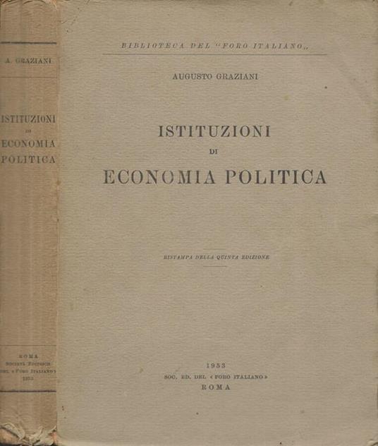 Istituzioni di Economia Politica - Augusto Graziani - copertina