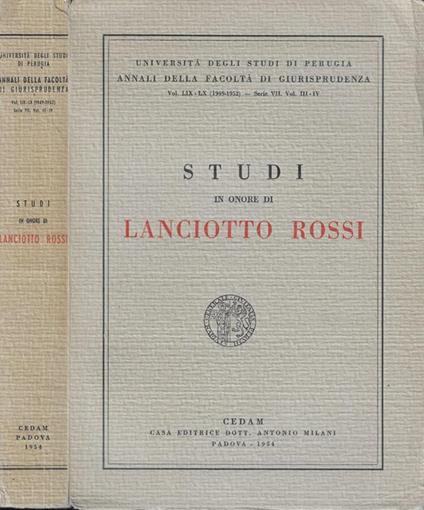 Studi in onore di Lanciotto Rossi - copertina