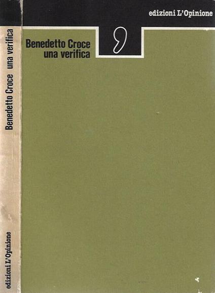 Una verifica - Benedetto Croce - copertina