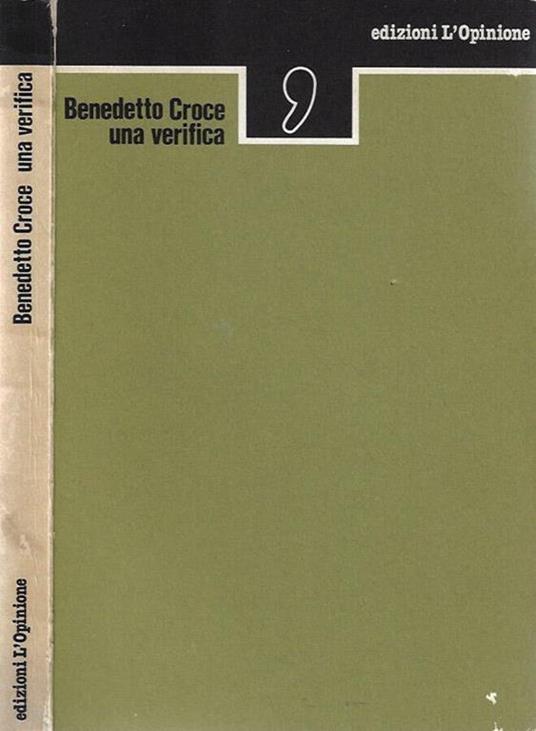 Una verifica - Benedetto Croce - copertina