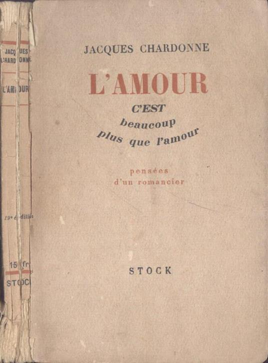 L' amour - Jacques Chardonne - copertina