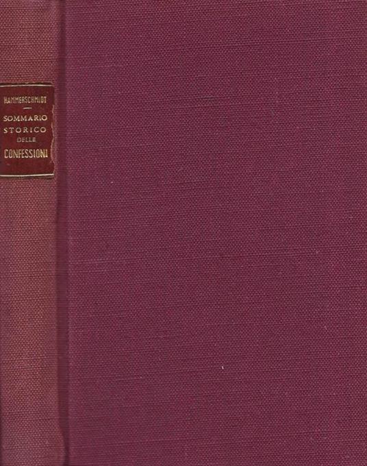 Sommario storico delle confessioni - copertina