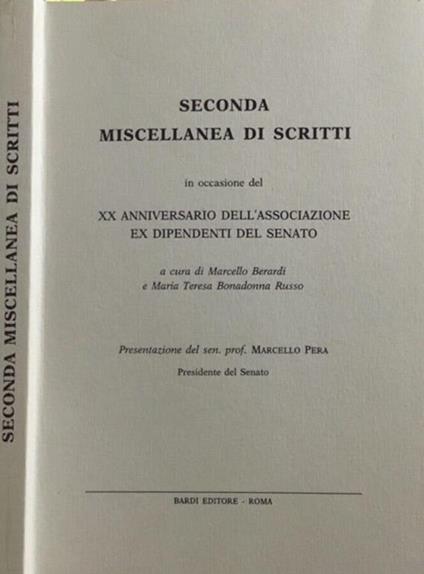 Seconda miscellanea di scritti - copertina