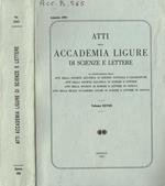 Atti della accademia Ligure di scienze e lettere. Volume XLVIII, 1991