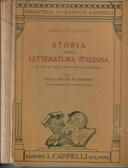 Storia della letteratura italiana Vol. I - copertina