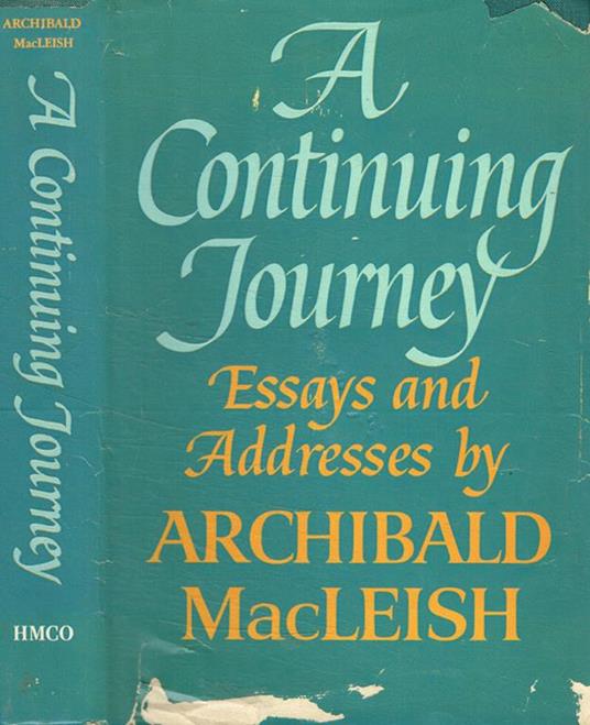 A continuing journey - Achibald MacLeish - copertina