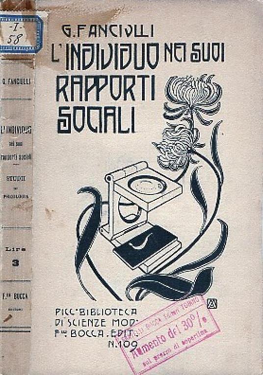 L' individuo nei suoi rapporti sociali - G. R. Fanciulli - copertina